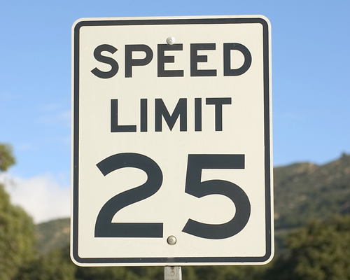 Speed limit 25 sign.